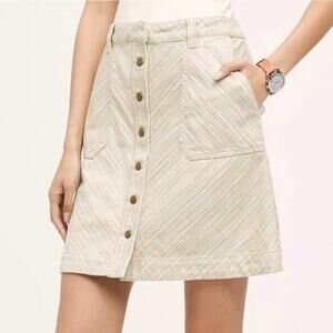 Women’s Anthropologie Pilcro Chino Button Striped Mini Skirt Size 0